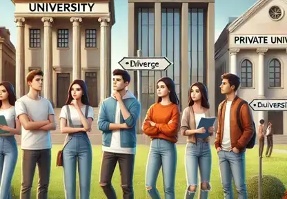 Blog planZ – Illustration von jungen Studierenden mit Wegweisern