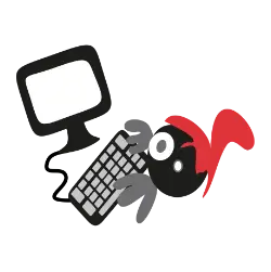 Illustration von Anne am Computer