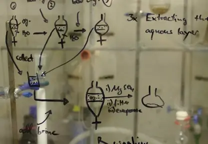 PlanZ - HAM-Nat Vorbereitung, Glaswand mit Formeln